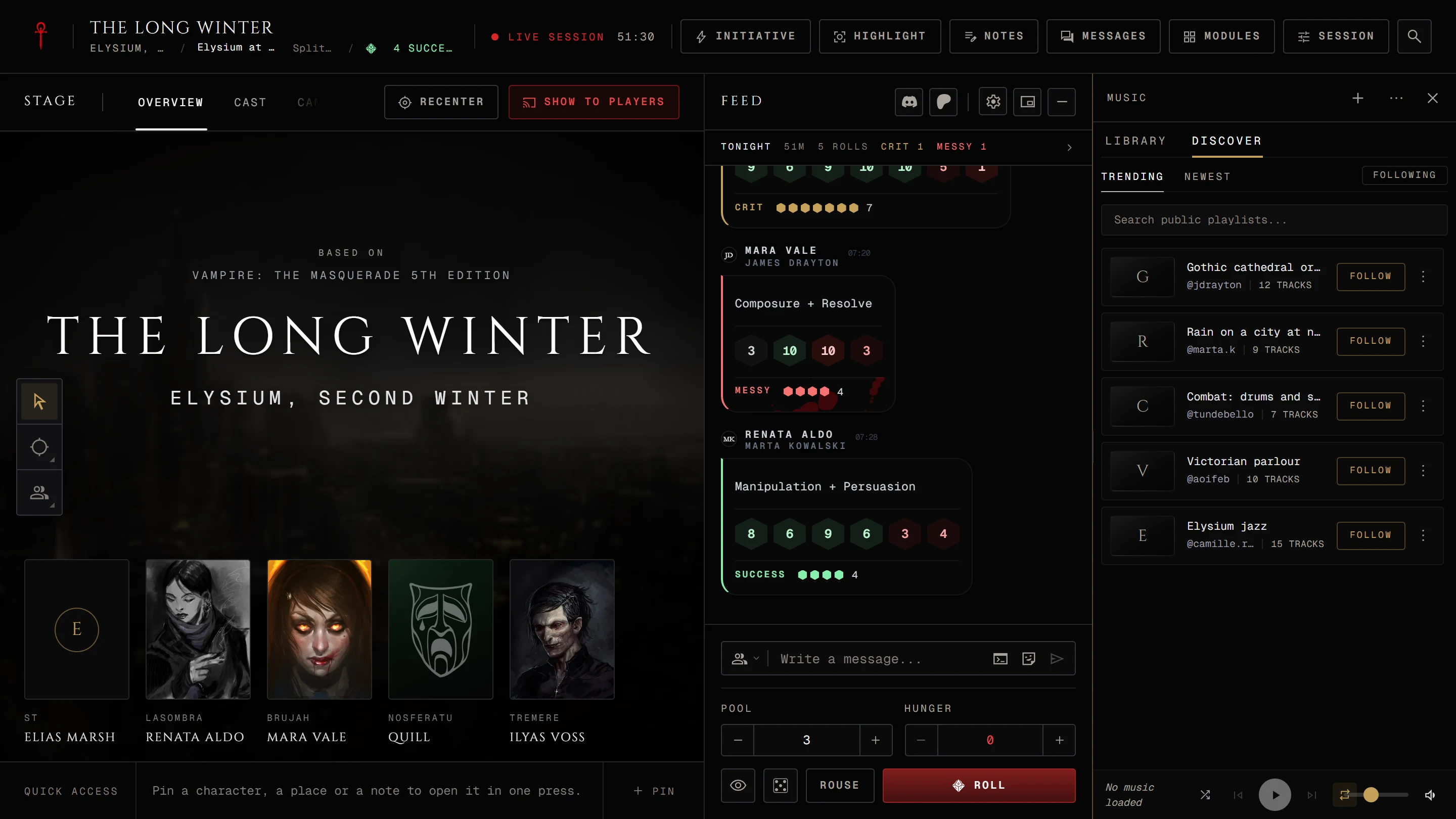 The Discover tab with Trending and Newest and a list of public playlists